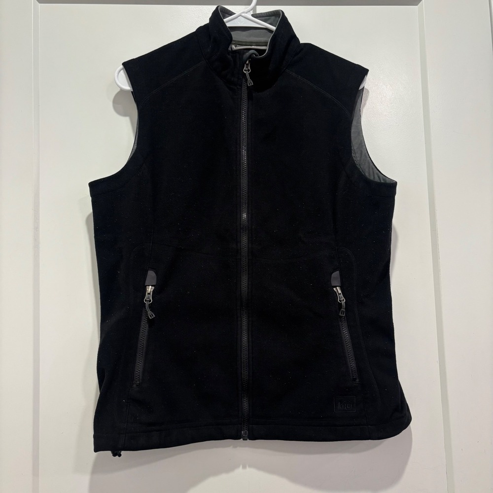 The North Face Womens Black Fleece Full Zip Vest Mock Neck Sleeveless Jacket